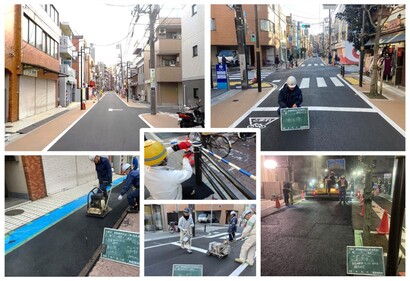 写真　道路舗装改良工事（美原通り）