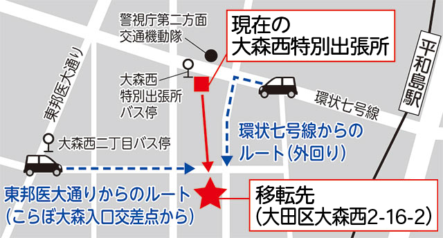 大森西特別出張所が移転しますについての画像