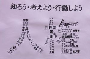 ：「知ろう・考えよう・行動しよう」久保井結梛さん（貝塚中学校2年）中泉優花さん（貝塚中学校2年）甘田結葵さん（貝塚中学校2年）岩谷あかりさん（貝塚中学校2年）門田実莉さん（貝塚中学校2年）