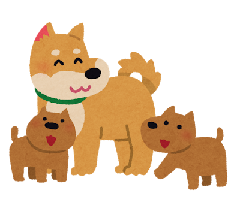 犬の家族の絵