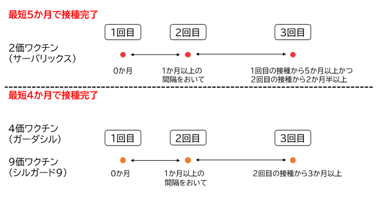 標準的な接種スケジュールで接種できなかった場合について