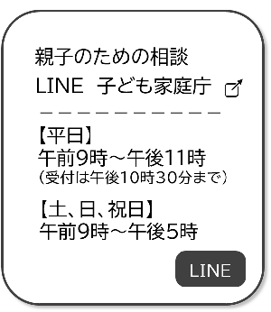 9つ目。親子のための相談ライン。ラインで相談できます。