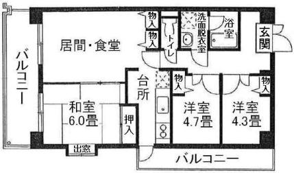 プラムハイツ大森西　間取り図Aタイプ