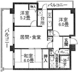 プラムハイツ大森西　間取り図Bタイプ