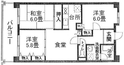 プラムハイツ大森西　間取り図Cタイプ