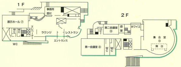 画像：本館案内図1階・2階