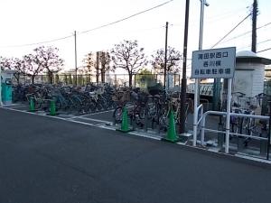 蒲田駅西口呑川横自転車駐車場全景